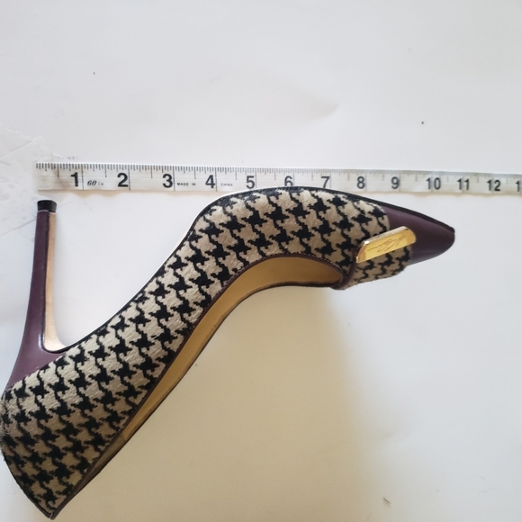 VINCE CAMUTO sz 9 STILETTO PORSPERA, BROWN HOUNDSTOOTH - Picture 9 of 16